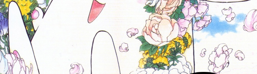 Image of Mokona, a white rabbit-like creature, swinging on a swing made of flowers. Overlayed are the podcast logo and the episode title.